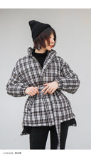 Load image into Gallery viewer, 2008 Autumn and Winter New Korean Edition Thickened Short Jacket Female Chequered 90 White Duck Down Winter Female 3017