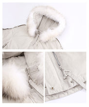 Load image into Gallery viewer, [Janfei] New winter 2008 women's wear with thick cap and cordage jacket, large hairneck down jacket 93075
