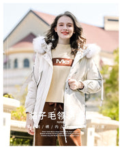 Load image into Gallery viewer, [Janfei] New winter 2008 women's wear with thick cap and cordage jacket, large hairneck down jacket 93075