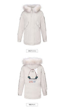 Load image into Gallery viewer, [Janfei] New winter 2008 women's wear with thick cap and cordage jacket, large hairneck down jacket 93075