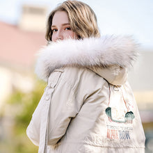 Load image into Gallery viewer, [Janfei] New winter 2008 women's wear with thick cap and cordage jacket, large hairneck down jacket 93075