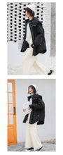 Load image into Gallery viewer, "Clearance seconds kill 156 yuan back and forth" solid color stitching cotton-padded jacket warm hooded cotton-padded jacket woman 2991
