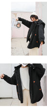 Load image into Gallery viewer, "Clearance seconds kill 156 yuan back and forth" solid color stitching cotton-padded jacket warm hooded cotton-padded jacket woman 2991