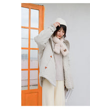 Load image into Gallery viewer, "Clearance seconds kill 156 yuan back and forth" solid color stitching cotton-padded jacket warm hooded cotton-padded jacket woman 2991