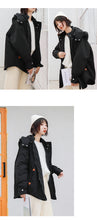 Load image into Gallery viewer, "Clearance seconds kill 156 yuan back and forth" solid color stitching cotton-padded jacket warm hooded cotton-padded jacket woman 2991