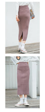 Load image into Gallery viewer, [Clearing the warehouse and killing 56 yuan per second without refund or exchange] Button skirt knitted half-length half-length half-length one-step skirt 666