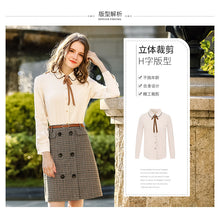 Load image into Gallery viewer, Newly fashioned woven single-row bottom-buttoned blouse, lady's shirt 53102 in winter of 2019