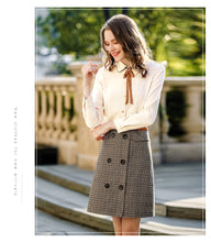 Load image into Gallery viewer, Newly fashioned woven single-row bottom-buttoned blouse, lady's shirt 53102 in winter of 2019