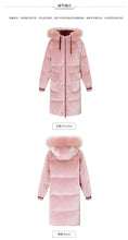 Load image into Gallery viewer, New Winter 2008 Women's Wear Thickened Long Cap Leisure Coat Large Hair Neck Down Garment 93076