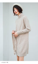 Load image into Gallery viewer, Rabbit velvet core-spun yarn sweater with bottom and high neck knitted sweater 9547
