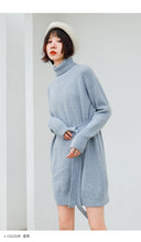 Load image into Gallery viewer, Rabbit velvet core-spun yarn sweater with bottom and high neck knitted sweater 9547