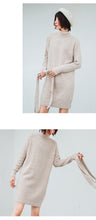 Load image into Gallery viewer, Rabbit velvet core-spun yarn sweater with bottom and high neck knitted sweater 9547