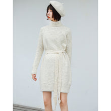 Load image into Gallery viewer, Rabbit velvet core-spun yarn sweater with bottom and high neck knitted sweater 9547