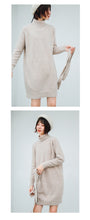 Load image into Gallery viewer, Rabbit velvet core-spun yarn sweater with bottom and high neck knitted sweater 9547