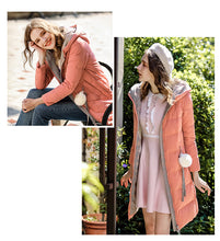 Load image into Gallery viewer, [ Journal of the Philippines] 2018 Winter new women's thickening warm jacket White Eider Lady with cap down jacket 97132