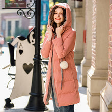 Load image into Gallery viewer, [ Journal of the Philippines] 2018 Winter new women's thickening warm jacket White Eider Lady with cap down jacket 97132