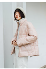 Load image into Gallery viewer, Bright Down Female 2018 Winter Dress Korean Edition Student Pure Collar Female White Duck Down Warming Jacket Tide 3013