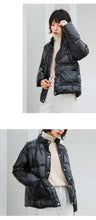 Load image into Gallery viewer, Bright Down Female 2018 Winter Dress Korean Edition Student Pure Collar Female White Duck Down Warming Jacket Tide 3013