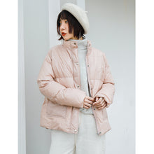 Load image into Gallery viewer, Bright Down Female 2018 Winter Dress Korean Edition Student Pure Collar Female White Duck Down Warming Jacket Tide 3013