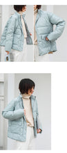 Load image into Gallery viewer, Bright Down Female 2018 Winter Dress Korean Edition Student Pure Collar Female White Duck Down Warming Jacket Tide 3013