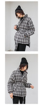 Load image into Gallery viewer, 2008 Autumn and Winter New Korean Edition Thickened Short Jacket Female Chequered 90 White Duck Down Winter Female 3017