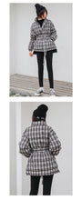 Load image into Gallery viewer, 2008 Autumn and Winter New Korean Edition Thickened Short Jacket Female Chequered 90 White Duck Down Winter Female 3017