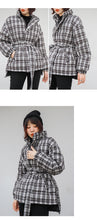 Load image into Gallery viewer, 2008 Autumn and Winter New Korean Edition Thickened Short Jacket Female Chequered 90 White Duck Down Winter Female 3017
