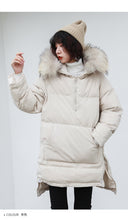 Load image into Gallery viewer, [Clearing the warehouse, killing 366 yuan, no refund, no change] Loose medium-long cap, real wool collar, cotton jacket 3010