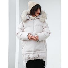 Load image into Gallery viewer, [Clearing the warehouse, killing 366 yuan, no refund, no change] Loose medium-long cap, real wool collar, cotton jacket 3010