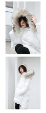 Load image into Gallery viewer, [Clearing the warehouse, killing 366 yuan, no refund, no change] Loose medium-long cap, real wool collar, cotton jacket 3010