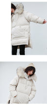 Load image into Gallery viewer, [Clearing the warehouse, killing 366 yuan, no refund, no change] Loose medium-long cap, real wool collar, cotton jacket 3010