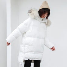 Load image into Gallery viewer, [Clearing the warehouse, killing 366 yuan, no refund, no change] Loose medium-long cap, real wool collar, cotton jacket 3010