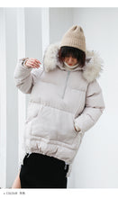Load image into Gallery viewer, [Clearing the warehouse, killing 366 yuan, no refund, no change] Loose medium-long cap, real wool collar, cotton jacket 3010