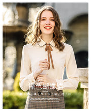 Load image into Gallery viewer, Newly fashioned woven single-row bottom-buttoned blouse, lady's shirt 53102 in winter of 2019