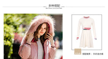 Load image into Gallery viewer, New Winter 2008 Women's Wear Thickened Long Cap Leisure Coat Large Hair Neck Down Garment 93076