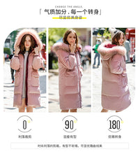 Load image into Gallery viewer, New Winter 2008 Women's Wear Thickened Long Cap Leisure Coat Large Hair Neck Down Garment 93076