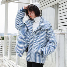 Load image into Gallery viewer, "Clearance seconds kill 228 yuan without refund or change" 2018 winter hooded bread grid down jacket 3005 women