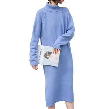 Load image into Gallery viewer, "Clearance seconds kill 86 yuan no refund no change" knitted dress female solid color high collar long sleeve underskirt 8358