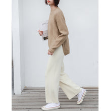 Load image into Gallery viewer, [Clean the warehouse, kill 86 yuan, no refund, no change] Round-collar pullover, pure-color sweater, women's bottom sweater, knitted sweater 265985