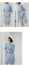 Load image into Gallery viewer, Rabbit velvet core-spun yarn sweater with bottom and high neck knitted sweater 9547