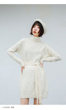 Load image into Gallery viewer, Rabbit velvet core-spun yarn sweater with bottom and high neck knitted sweater 9547