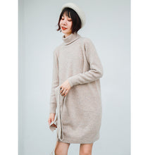 Load image into Gallery viewer, Rabbit velvet core-spun yarn sweater with bottom and high neck knitted sweater 9547