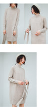 Load image into Gallery viewer, Rabbit velvet core-spun yarn sweater with bottom and high neck knitted sweater 9547
