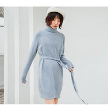 Load image into Gallery viewer, Rabbit velvet core-spun yarn sweater with bottom and high neck knitted sweater 9547