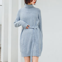 Load image into Gallery viewer, Rabbit velvet core-spun yarn sweater with bottom and high neck knitted sweater 9547