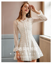 Load image into Gallery viewer, Spring 2019 new brand women's woolen stitching A-shaped vest skirt temperament lady dress 69361