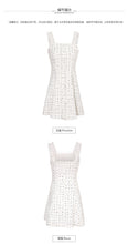 Load image into Gallery viewer, Spring 2019 new brand women's woolen stitching A-shaped vest skirt temperament lady dress 69361