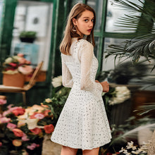 Load image into Gallery viewer, Spring 2019 new brand women's woolen stitching A-shaped vest skirt temperament lady dress 69361