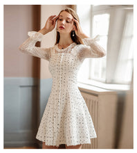 Load image into Gallery viewer, Spring 2019 new brand women's woolen stitching A-shaped vest skirt temperament lady dress 69361