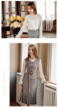 Load image into Gallery viewer, 2018 new brand women's wear round collar pleated skirt with warm temperament and light maturity dress 69377